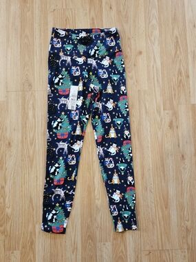 Festive Kids Christmas Cat Print Leggings